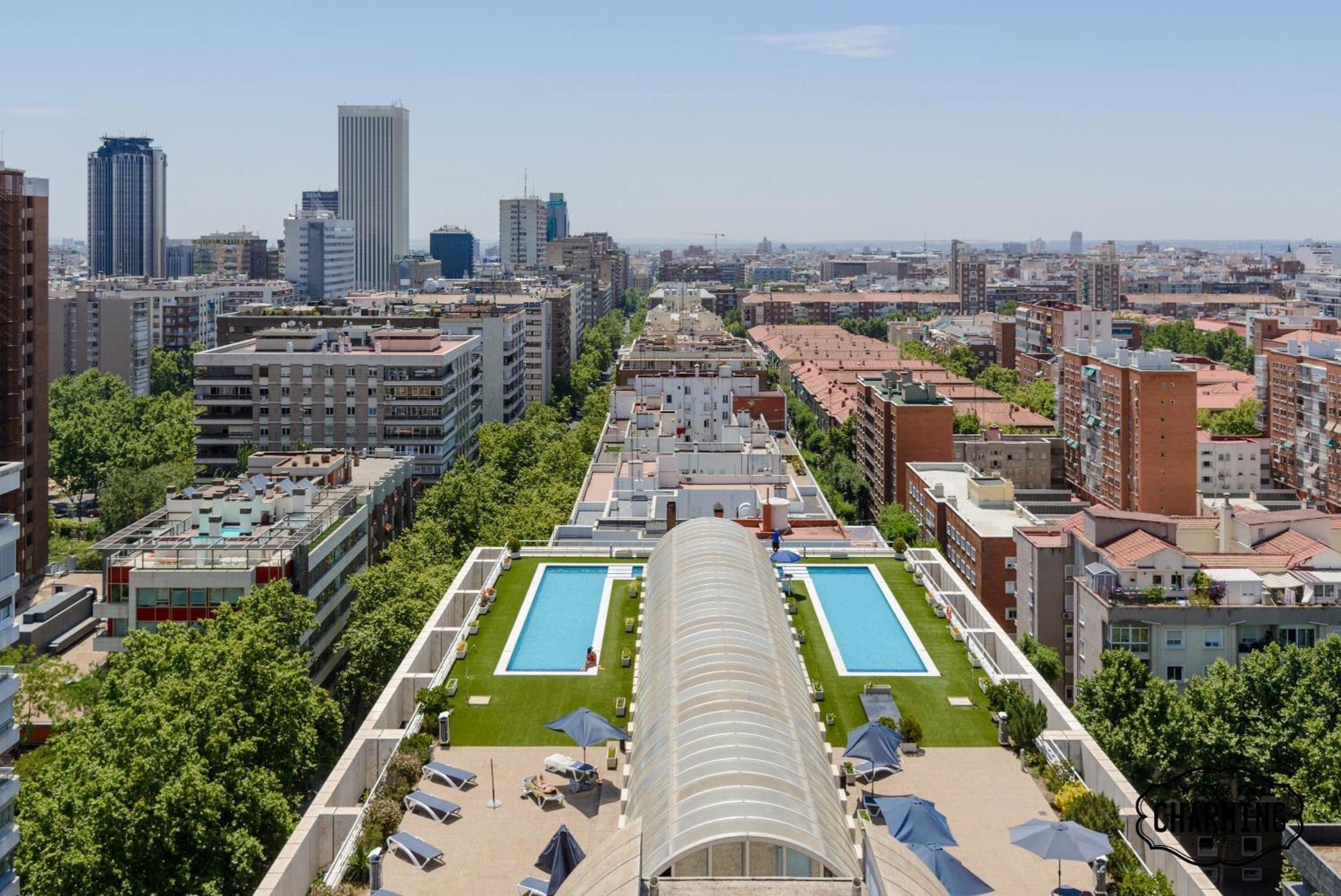 马德里Charming Eurobuilding 2 Terrace Exclusive - Plaza De Parking公寓 外观 照片